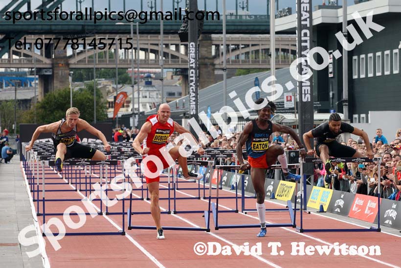 Mens 110 metres hurdles, 2017 Great North CityGames, Gateshead/Newcaste. Photo: David T. Hewitson/Sports for All Pics